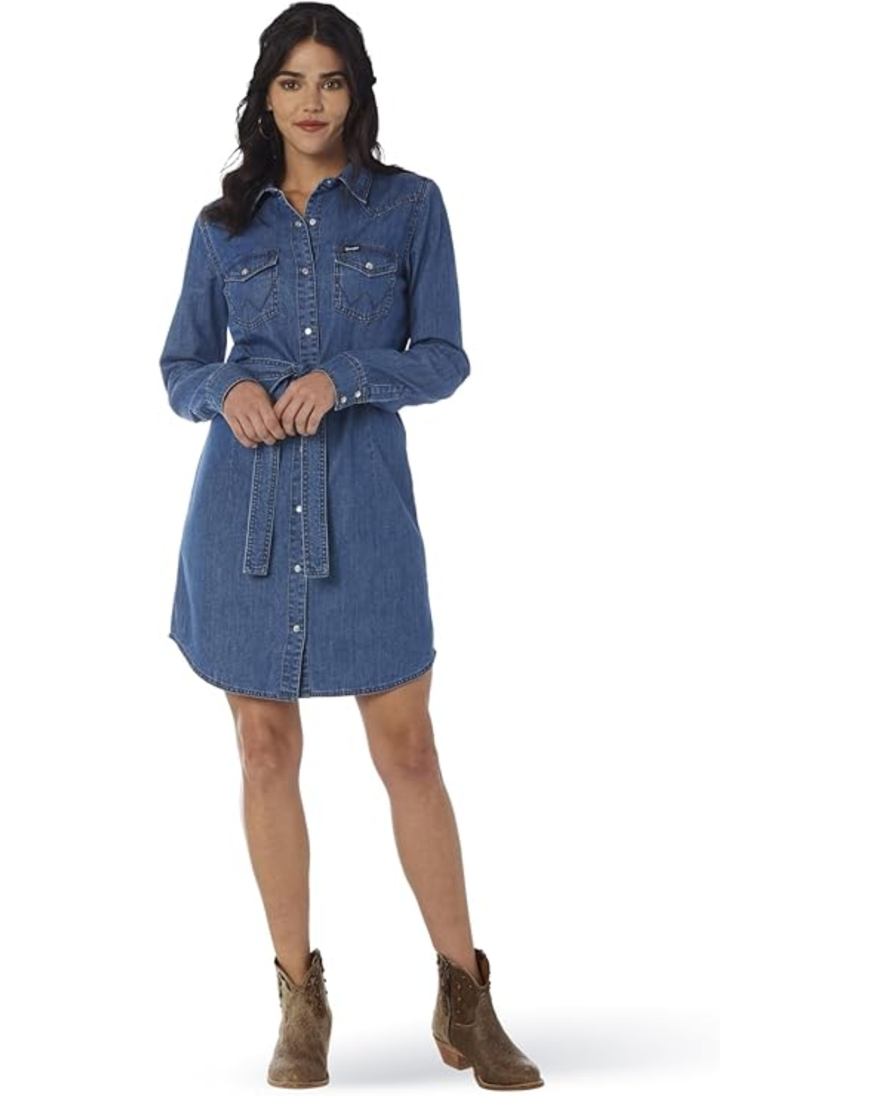 50 Wrangler Women's Denim Snap Dress - Image 1